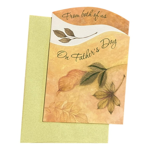 Father's Day Greeting Card - From both of us On Father's Day - Multi fold, with leaves