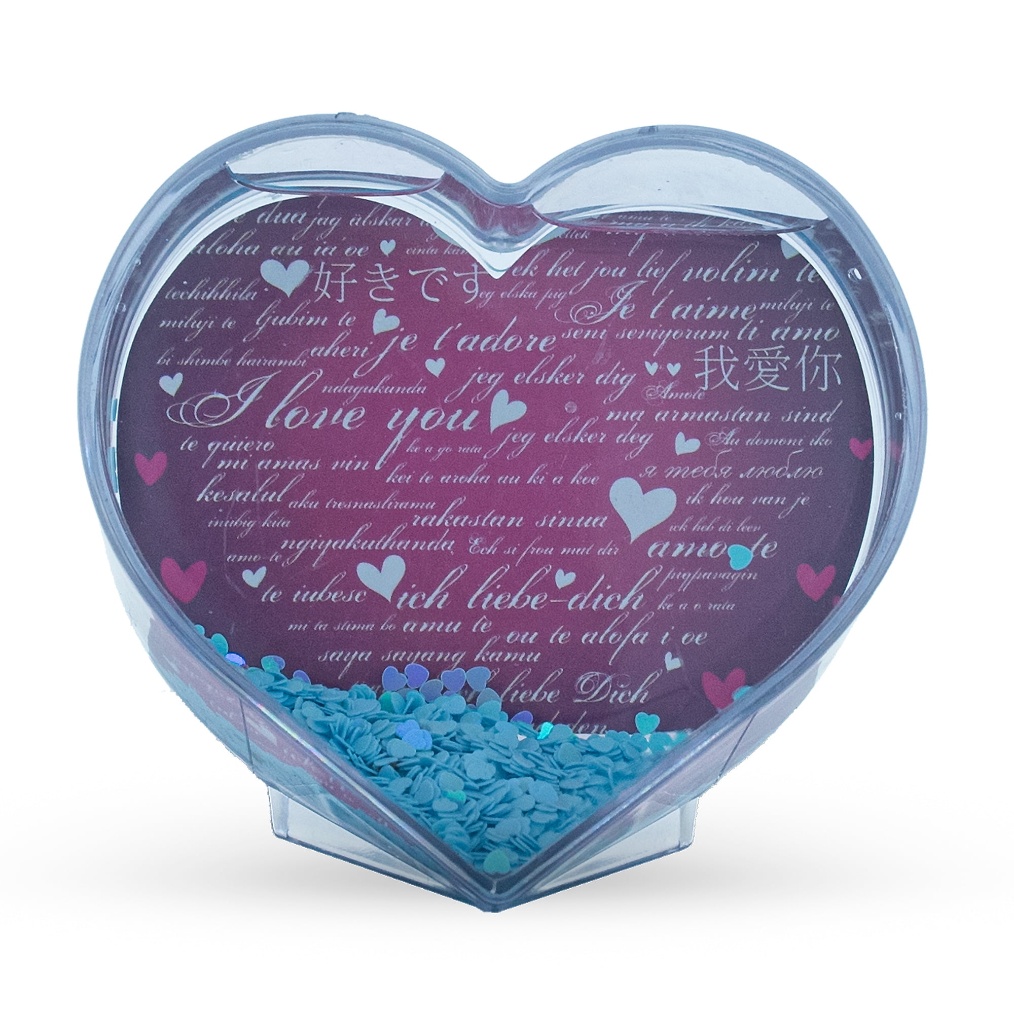 Father's Day Heart Shaped Clear Acrylic Plastic Water Globe Picture