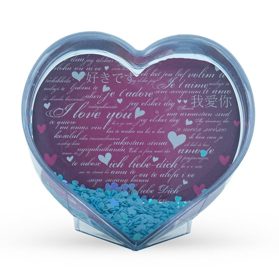 Father's Day Heart Shaped Clear Plastic Water Globe Picture Frame