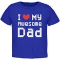 thumbnail image 1 of Father's Day I Heart My Awesome Dad 8 Bit Pixel Royal Toddler T-Shirt - 2T, 1 of 1