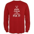 thumbnail image 1 of Father's Day - Keep Calm And Let Dad Fix It Red Adult Long Sleeve T-Shirt - 2X-Large, 1 of 1