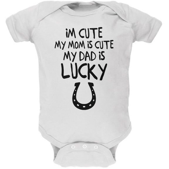 Father's Day - Lucky Dad White Soft Baby One Piece - 12-18 months