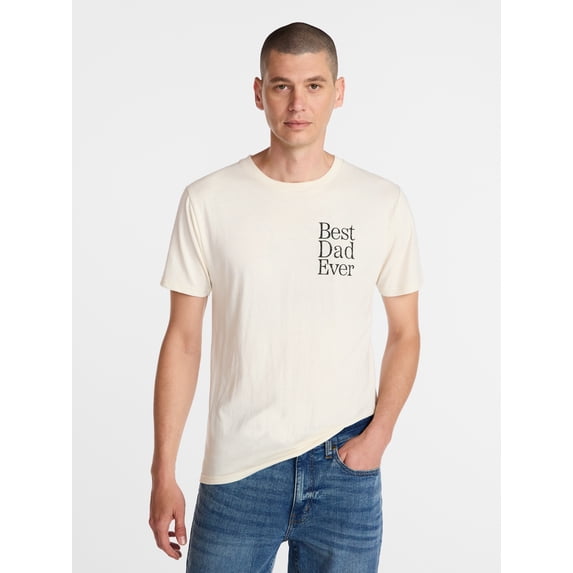 Father's Day Men's Best Dad Ever Chest Graphic Tee by Way to Celebrate, Sizes XS-5XL