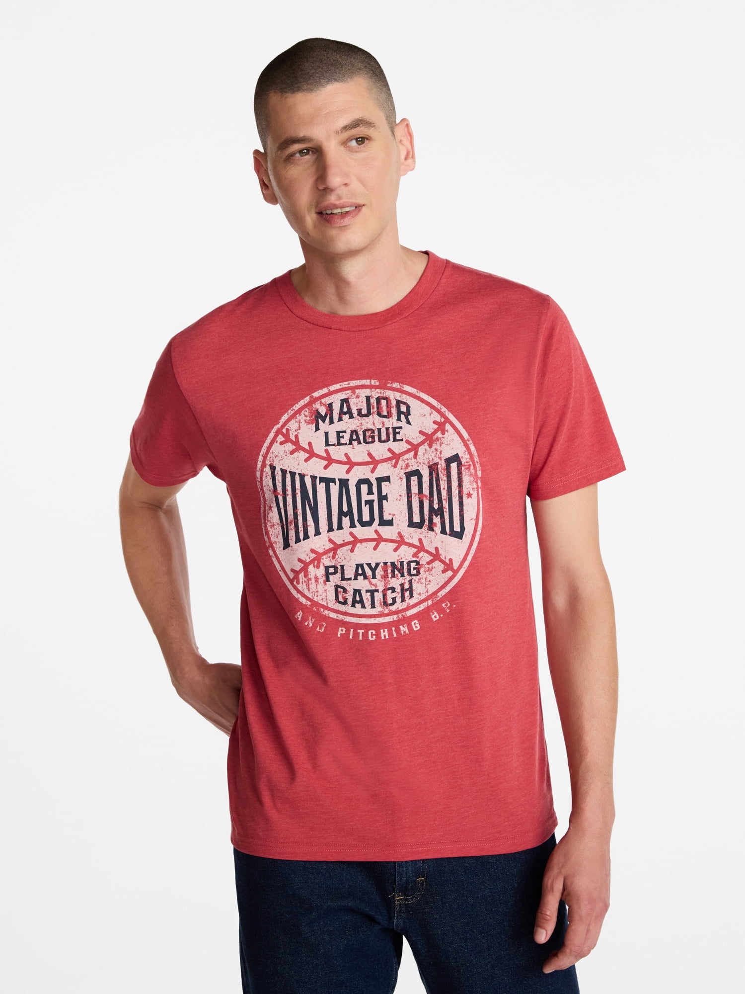Father's Day Men's Hardball Dad Graphic Tee by Way to Celebrate, Sizes XS-5XL