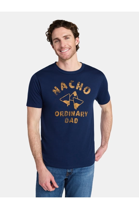 Father's Day Men's Nacho Ordinary Dad Graphic Tee by Way to Celebrate, Sizes XS-5XL