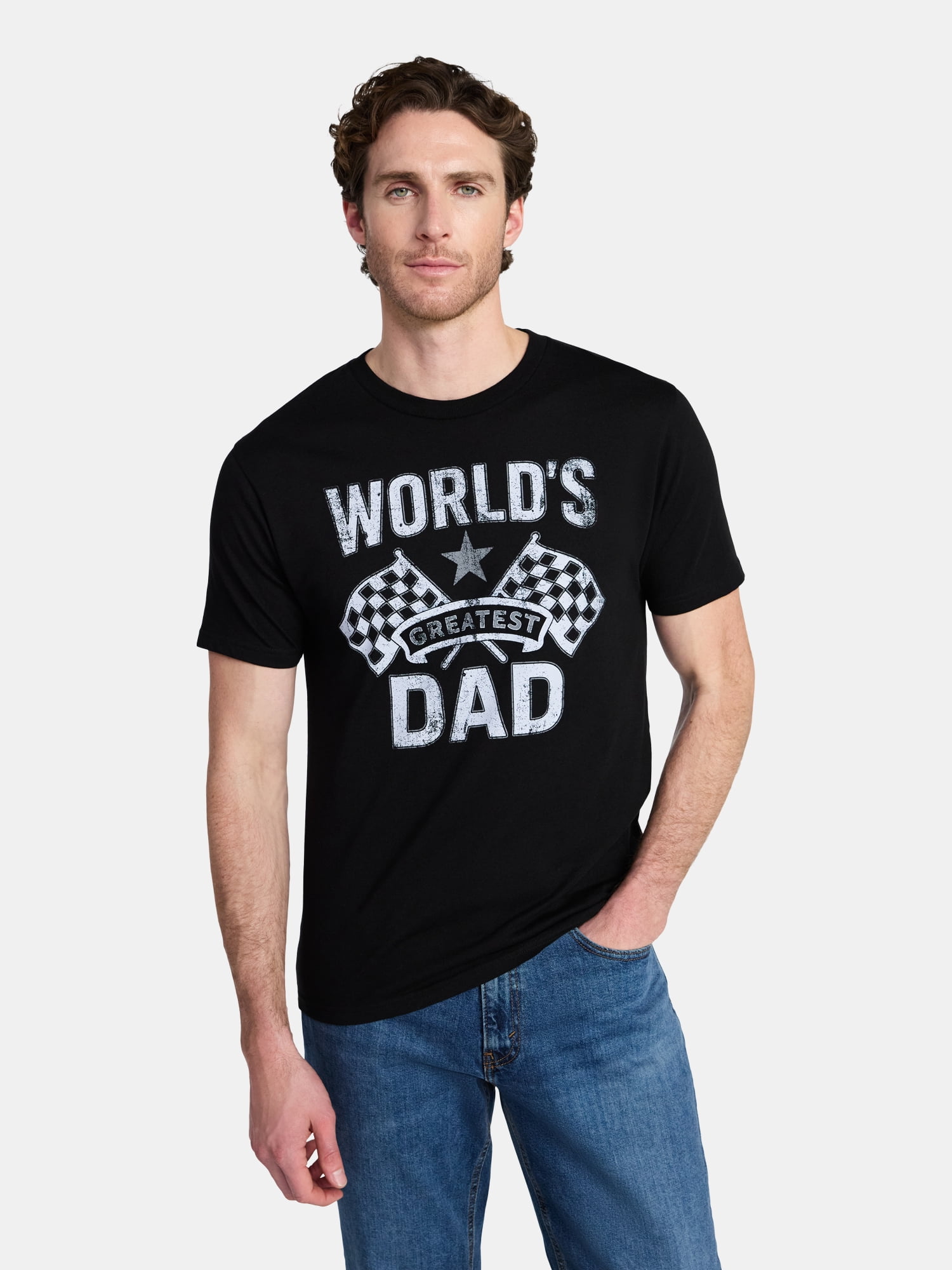 Father's Day Men's Vintage Label Dad Graphic Tee by Way to Celebrate, Sizes XS-5XL