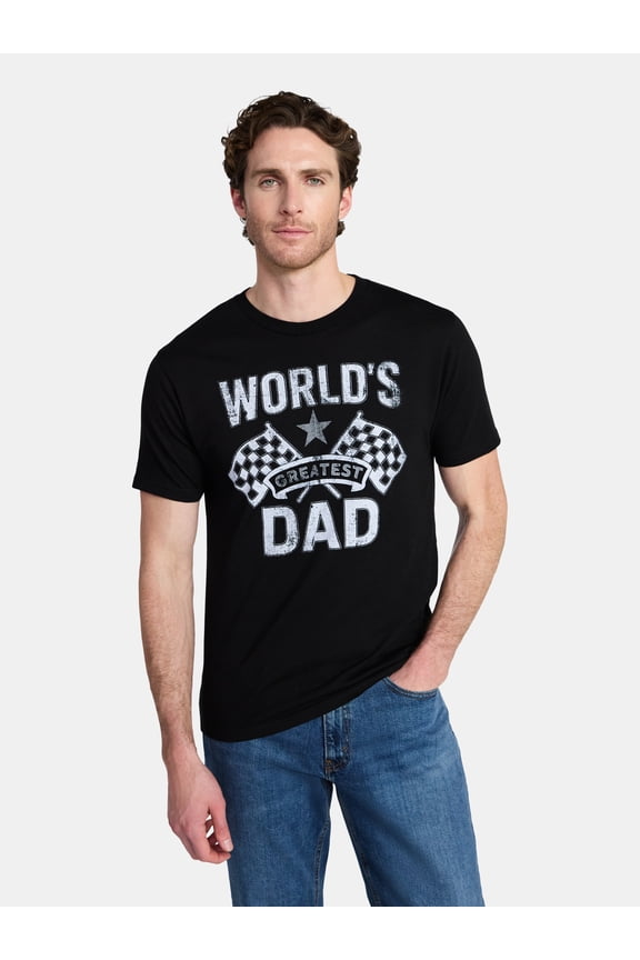 Father's Day Men's Vintage Label Dad Graphic Tee by Way to Celebrate, Sizes XS-5XL