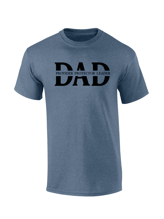 Father's Day Mens Provider Protector Leader Inspirational Thoughful Heather Indigo Mens Short Sleeve T-Shirt-Dad-XX-Large