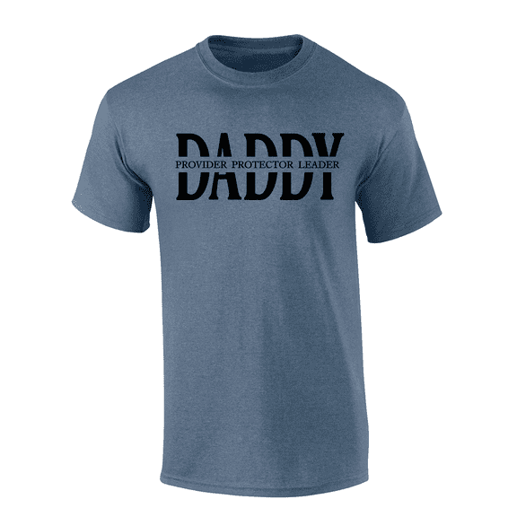 Father's Day Mens Provider Protector Leader Inspirational Thoughful Heather Indigo Mens Short Sleeve T-Shirt-Daddy-Medium