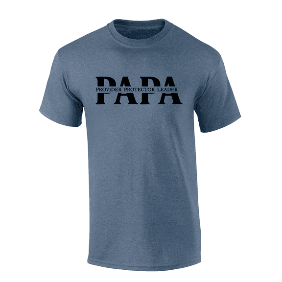 Father's Day Mens Provider Protector Leader Inspirational Thoughful Heather Indigo Mens Short Sleeve T-Shirt-Papa-Small