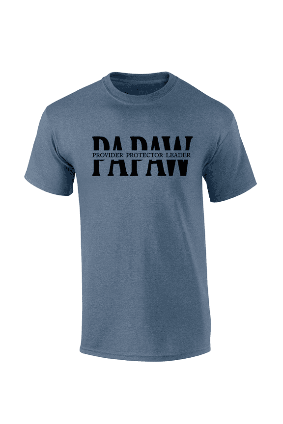 Father's Day Mens Provider Protector Leader Inspirational Thoughful Heather Indigo Mens Short Sleeve T-Shirt-Papaw-4X-Large