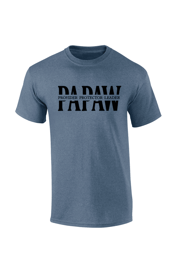Father's Day Mens Provider Protector Leader Inspirational Thoughful Heather Indigo Mens Short Sleeve T-Shirt-Papaw-XX-Large