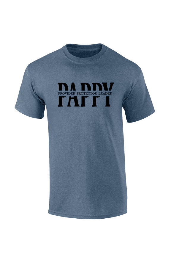 Father's Day Mens Provider Protector Leader Inspirational Thoughful Heather Indigo Mens Short Sleeve T-Shirt-Pappy-3X-Large