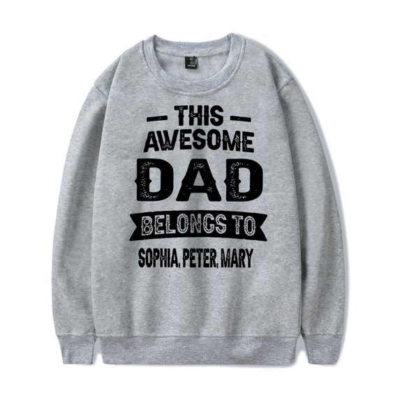 Father's Day Merch Hoodies with trendy patterns, fashionable men's and women's long sleeved round neck pullovers