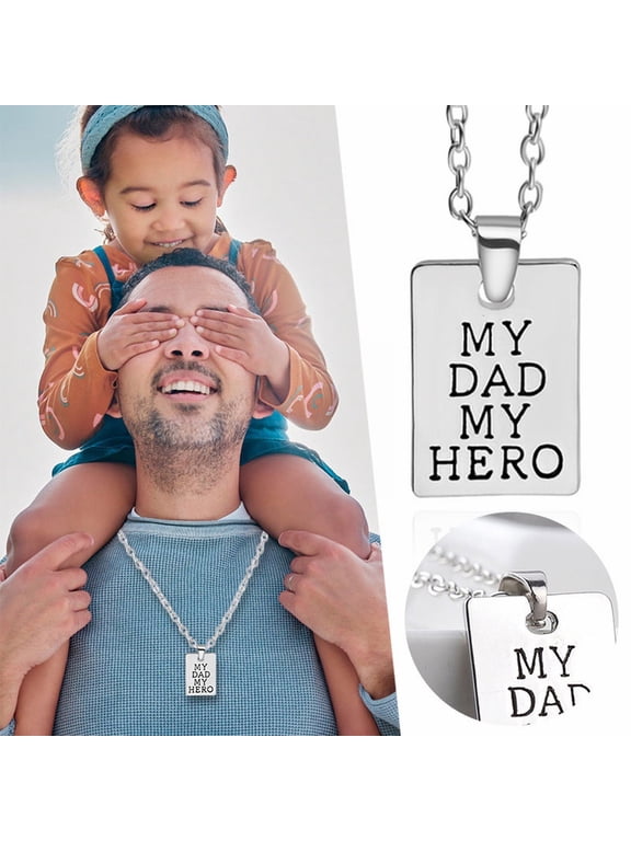 Fathers Day My Dad Necklace Family Pendant Birthday Present For Him From Daughter Son Husband