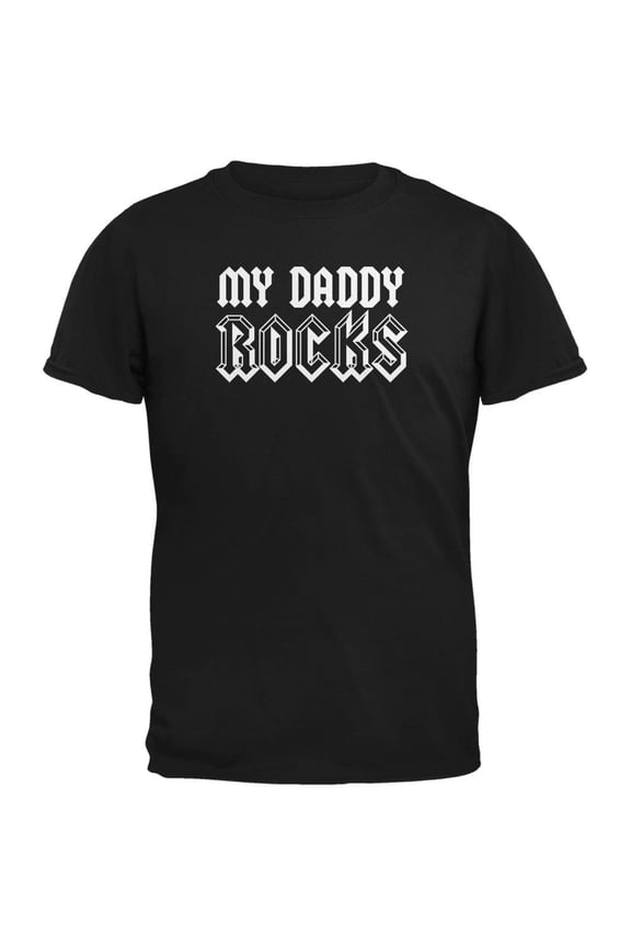 Father's Day - My Daddy Rocks Black Youth T-Shirt - Youth Medium