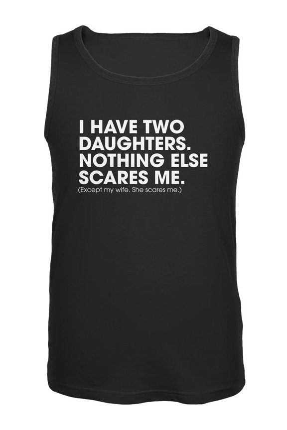 Father's Day Nothing Scares Me Black Adult Tank Top - Medium