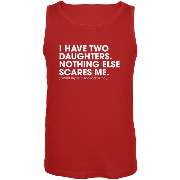 Father's Day Nothing Scares Me Red Adult Tank Top - Small