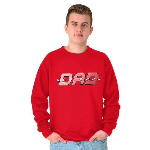 Father's Day One Cool Dad Gift Men's Big & Tall Crewneck Sweatshirt Brisco Brands 2X