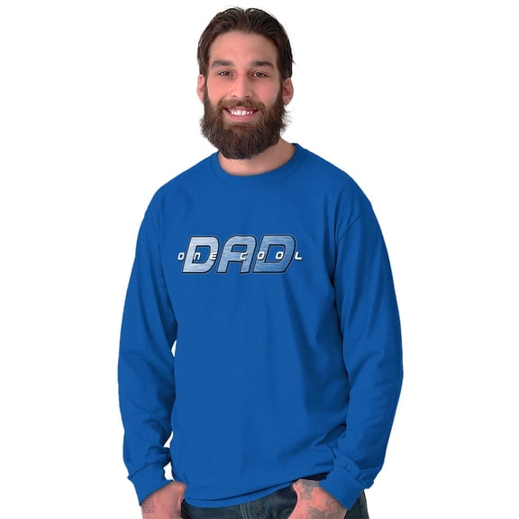 Father's Day One Cool Dad Gift Men's Long Sleeve Tee T Shirt Brisco Brands S