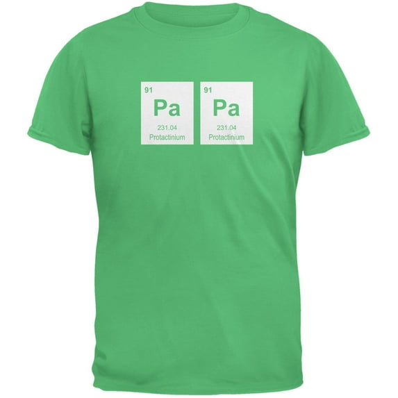 Father's Day - PaPa Periodic Elements Irish Green Adult T-Shirt - Small