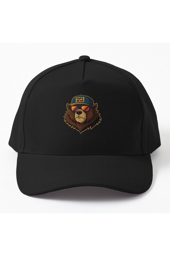 Father's Day Papa Bear Baseball Cap, Retro Trucker-Inspired Family Graphic Design, Classic Hat