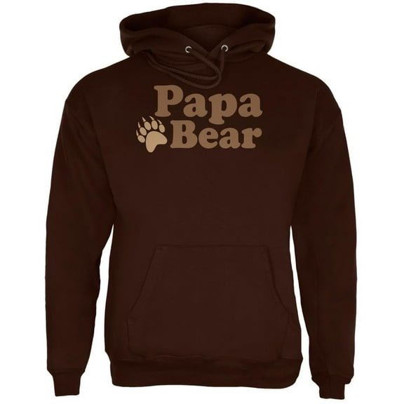 Father's Day - Papa Bear Hooded Brown Adult Hoodie - Medium