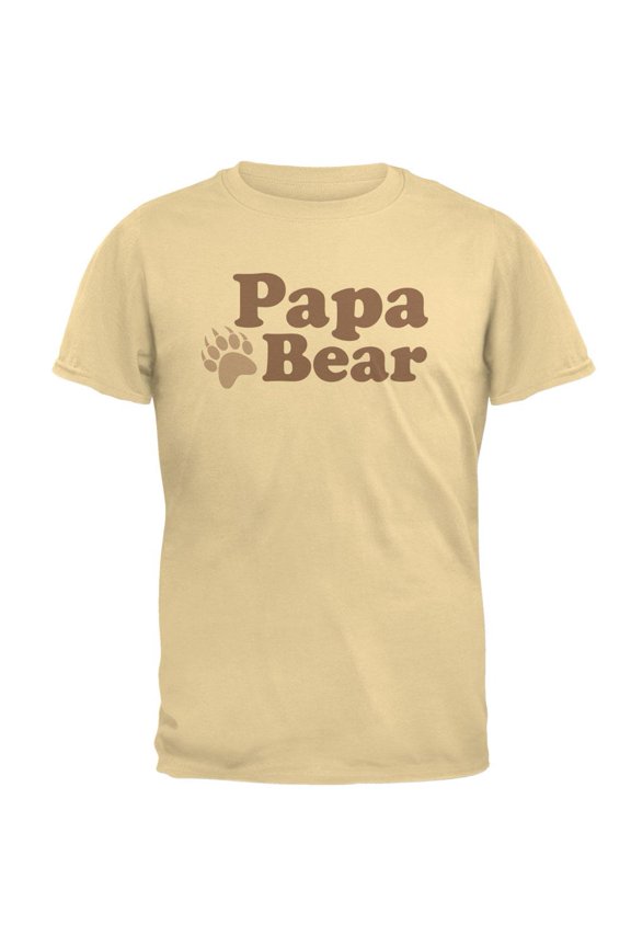 Father's Day Papa Bear Mens T Shirt Yellow Haze MD
