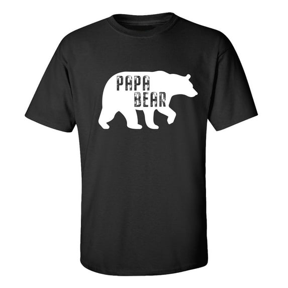Father's Day Papa Bear Short Sleeve T-shirt-Black-small