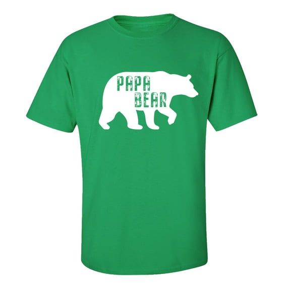 Father's Day Papa Bear Short Sleeve T-shirt-Kelly-5xl
