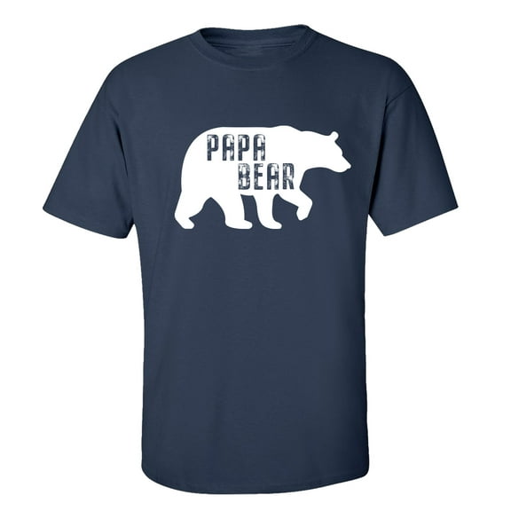 Father's Day Papa Bear Short Sleeve T-shirt-Navy-small