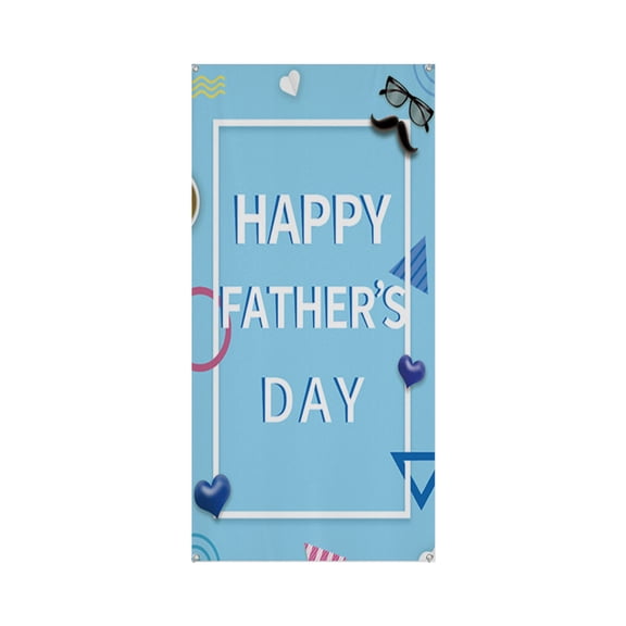 Father's Day Premium Polyester Taffeta Door Banner – Fade-Resistant Versatile Décor for Celebrations & DIY Gifting 35.4*72.8IN/90*185CM