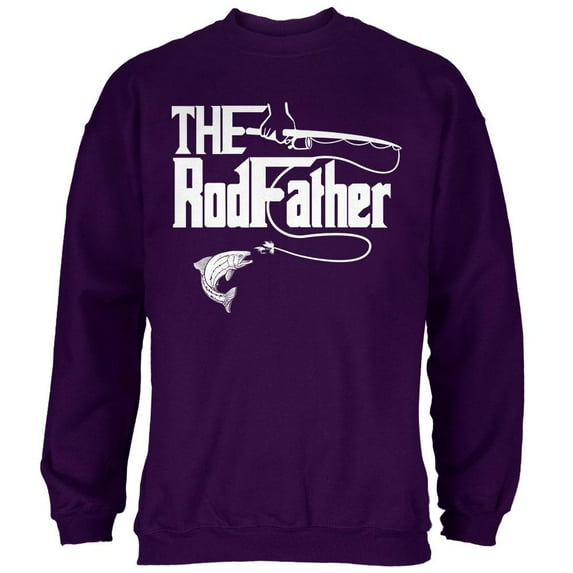 Father's Day Rod Father Fishing Mens Sweatshirt Purple MD