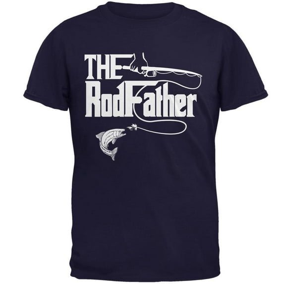 Father's Day Rod Father Fishing Mens T Shirt Navy 2XL