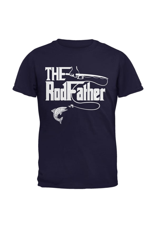 Father's Day Rod Father Fishing Mens T Shirt Navy 2XL