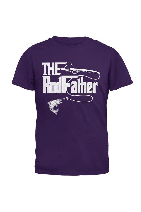 Father's Day Rod Father Fishing Mens T Shirt Purple MD