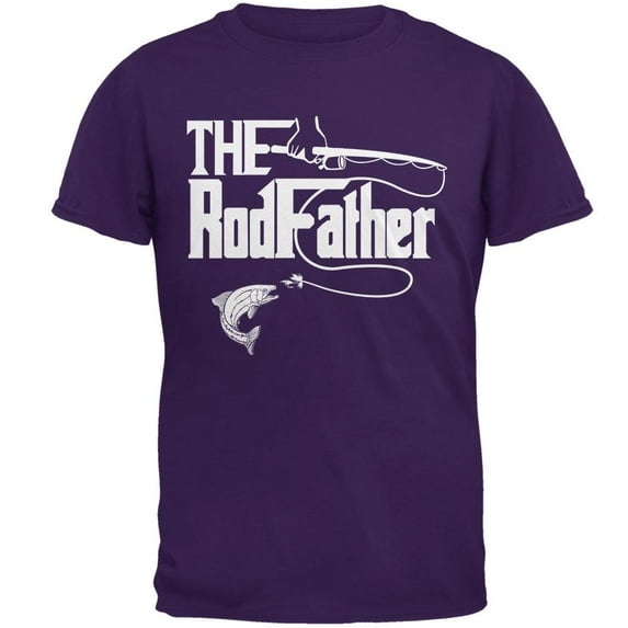 Father's Day Rod Father Fishing Mens T Shirt Purple MD