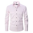 thumbnail image 1 of Father's Day Savings! Ahuyic Blouses for Men, Men's Long Sleeve Dress Shirt Regular Fit Casual Button-Down Solid Long Sleeve Turndown Collar Blouse & Shirt Pink M, 1 of 3