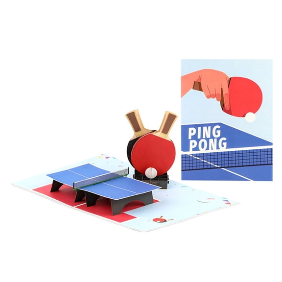 Father's Day Special 3D Table Tennis Themed Popup Card Paper Sculpture Greeting Card For Unique Table Tennis Themed 3D Greeting Card Perfect For Birthday Or Holiday Fathers Day