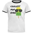 thumbnail image 1 of Father's Day Summer Sun Ice Pop Coolest Pop Ever Mens Ringer T Shirt White-Black 2XL, 1 of 1