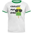 thumbnail image 1 of Father's Day Summer Sun Ice Pop Coolest Pop Ever Mens Ringer T Shirt White-Kelly X-LG, 1 of 1