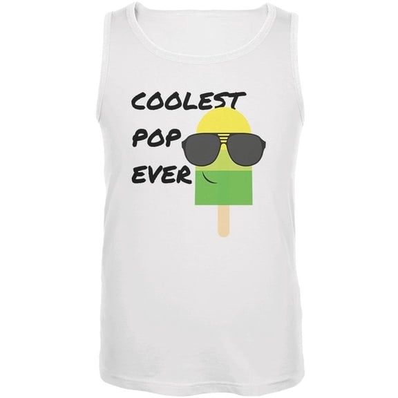 Father's Day Summer Sun Ice Pop Coolest Pop Ever Mens Tank Top White 2XL