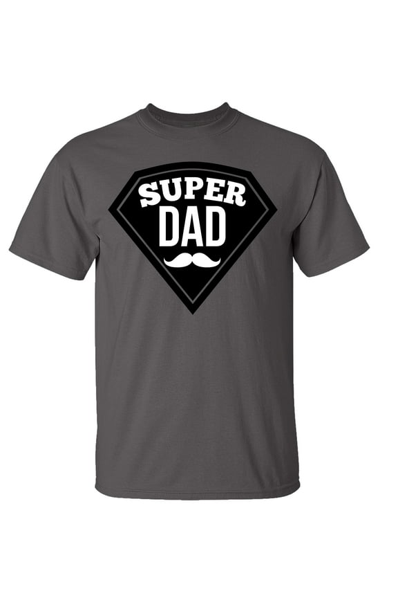 Father's Day Super DAD Short Sleeve T-Shirt-Charcoal-XL