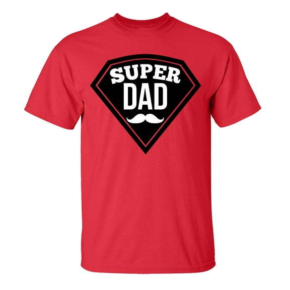 Father's Day Super DAD Short Sleeve T-Shirt-Red-Large