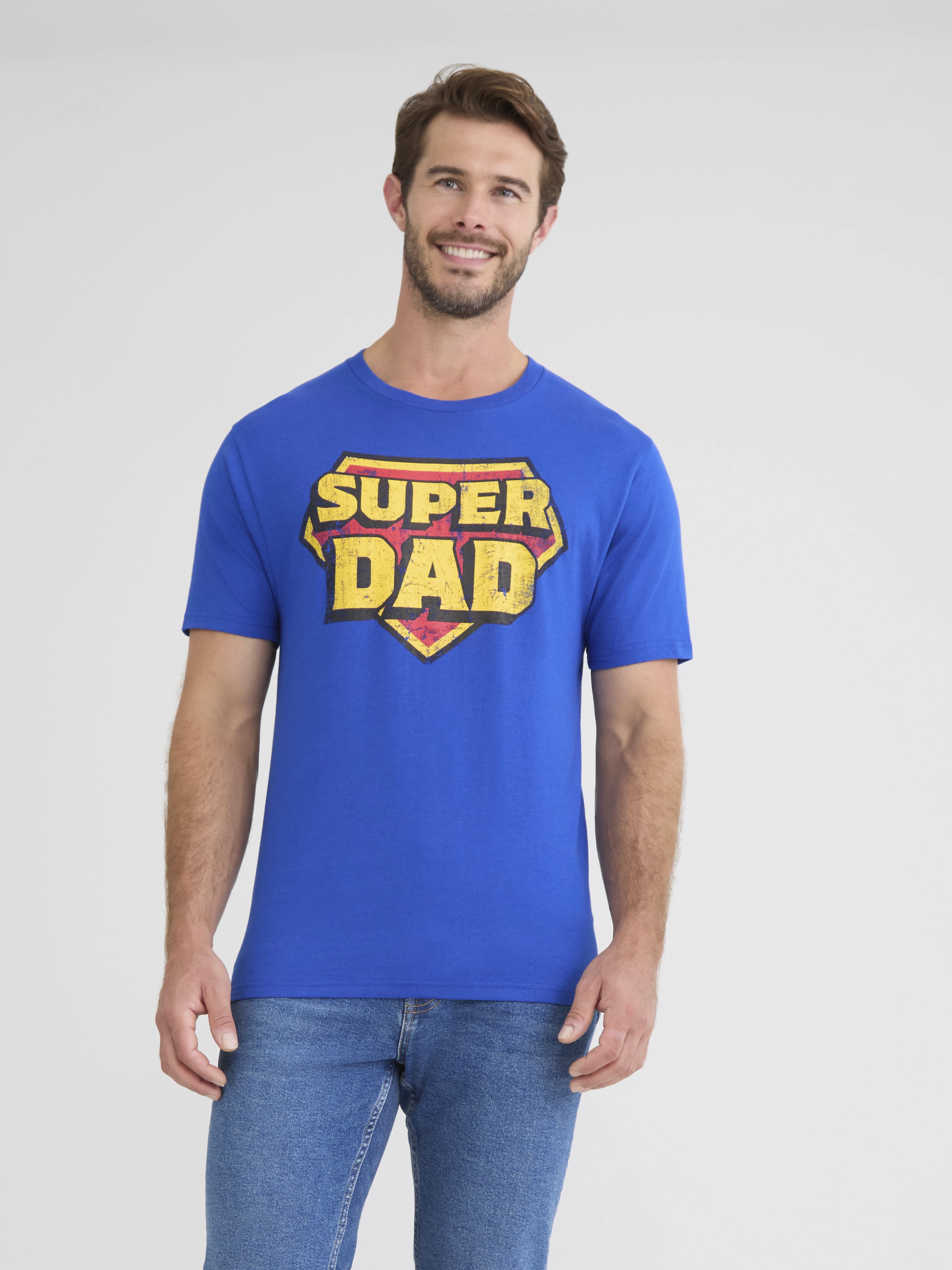 Men's and Big Men's Father's Day Super Dad Graphic Tee Shirt from Way to Celebrate, Sizes S-3XL