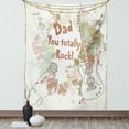 thumbnail image 1 of Father's Day Tapestry, Dad You Totally Rock Lettering on Splashes with Guitar and Mic, Wall Hanging for Bedroom Living Room Dorm Decor, 40W X 60L Inches, Eggshell and Multicolor, by Ambesonne, 1 of 2