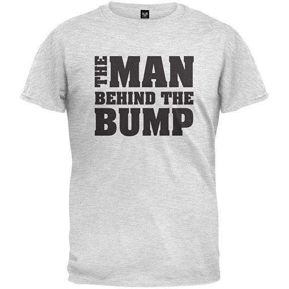 Old Glory Fathers Day - The Man Behind The Bump Light Heather Grey T-Shirt