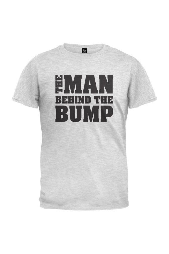 Father's Day - The Man Behind the Bump Light Heather Grey T-Shirt - Large
