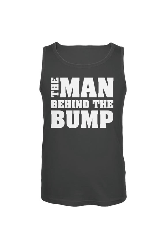 Father's Day The Man behind the Bump Charcoal Grey Adult Tank Top - X-Large