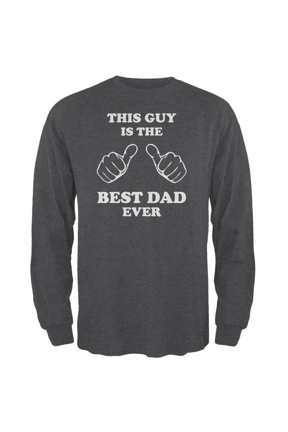 Father's Day This Guy Best Dad Ever Mens Long Sleeve T Shirt Deep Heather X-LG